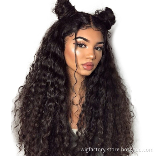 Factory wholesale virgin vendors lace front wig,100% human hair wig, 180% density peruvian lace front wigs natural curly